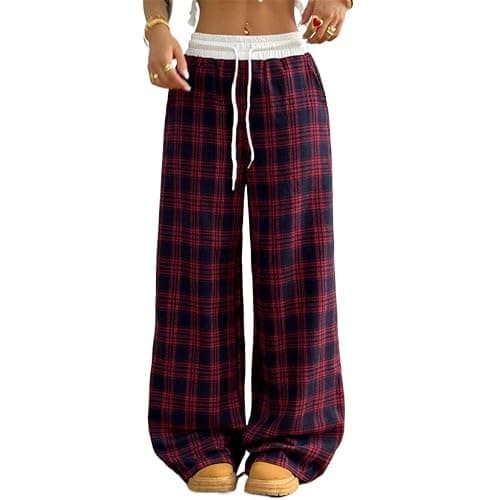 Plaid Goth Alt Pants Baggy Pants for Women Alt Clothing Alternative Clothing - Image 1