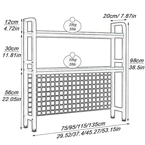 2-Tier Desktop Hutch Bookshelf Metal Desk Shelf Dorm Bookcase for Computer Desk Countertop Storage Organizer Display Rack for Office Home (Black, 29.5in) thumbnail 2