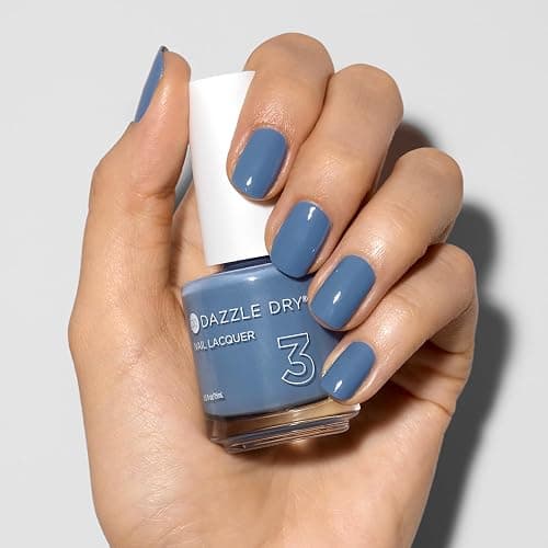 Dazzle Dry Nail Lacquer (Step 3) - Varsity Blues - A muted light denim. Full coverage cream. (0.5 fl oz) thumbnail 4