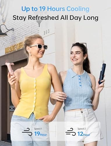 JISULIFE 3 IN 1 Portable Fan with Power Bank & Flashlight Featured | 19H Max Cooling, USB Rechargeable, Pocket-Sized Handheld Fan for Travel, Cruise, Concerts, Makeup, Summer Gifts for Women thumbnail 3
