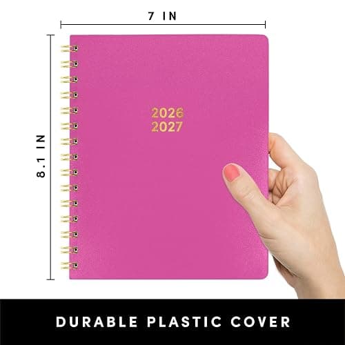 PAPERAGE Academic Planner, Weekly & Monthly Planner & Calendar, 12-Months, July 2026 - June 2027, (7" x 8"), School & Student Planning Agenda with Tabs, Bonus Pages & Inner Pocket, Raspberry thumbnail 2