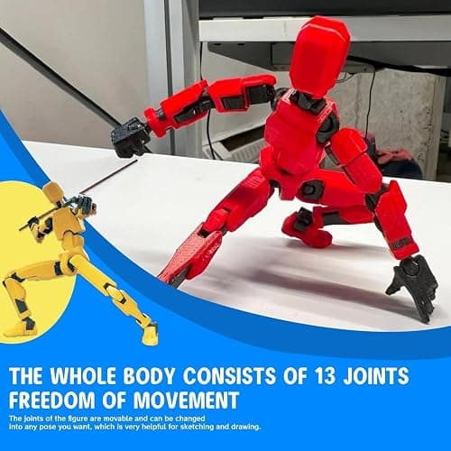 MerryXD T13 3D Action Figure,Assembly Completed Dummy Nova Titan Lucky 13 Action Figure 3D Printed Multi-Jointed Movable Toy Grow in The Dark Blue thumbnail 6