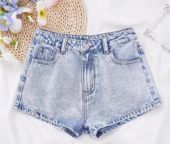 Ohrwurm Girls Ripped Raw Hem Jean Shorts High Waist Straight Leg Y2K Distressed Denim Pants with Pockets thumbnail 7