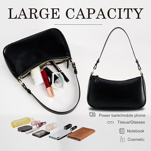 Shoulder Bags for Women Leather Hobo Sling Tote Handbag Retro Clutch Purse with 2 Removable Straps and Zipper Closure thumbnail 3
