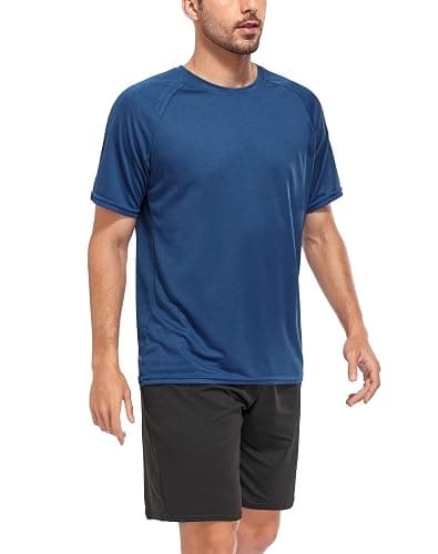 Kinglaman 5 Pack Mesh Workout Shirts for Men Dry Fit Gym Shirts Quick Dry Athletic Short Sleeve T-Shirt Moisture Wicking thumbnail 2