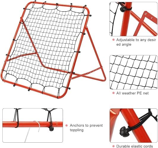 Rebounder Net Practise Football Training Net Soccer Kickback Target Goal Pro for Children Kids Play Teaching Equipment Adjustable Portable Soccer Door thumbnail 4