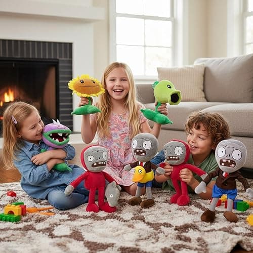 Dyharnsty 6pcs Plants and Zombies Plush vs Toys Sets PVZ Plush Stuffed Toys Soft Figure Doll Great Birthday Gifts for kids thumbnail 4