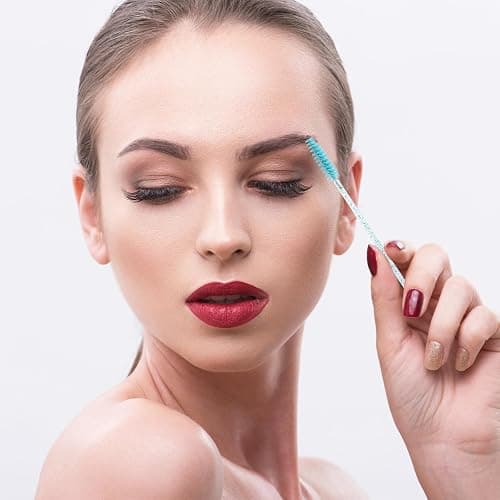 Tbestmax 50 Pcs Disposable Mascara Wands, Crystal Eyebrow Spoolies Brush for Eyelash Extensions, Eye Lash and Makeup Brush (Blue) thumbnail 5