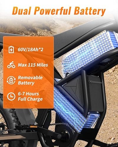 GT73 /GT73 Pro/ GT73 Mini Electric Dirt Bike for Adults/Teens - 3000W/ 2500W Motor - 50/37 MPH High-Speed, 25"/14'' Fat Tires & Dual Removable Battery, All-Terrain Off-Road eBike for Snow, Sand thumbnail 3
