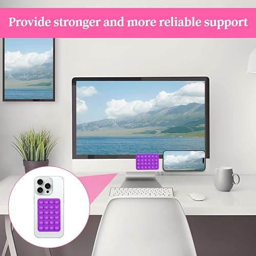 Qianeffort Phone Suction Pad - 6 PCS Multipurpose Suction Phone Holder for Shower, Car, Mirror & Selfies thumbnail 5