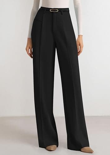 PRETTYGARDEN Womens Wide Leg Dress Pants 2025 Business Casual Flowy Work Palazzo Pants High Waisted Slacks Trousers thumbnail 6