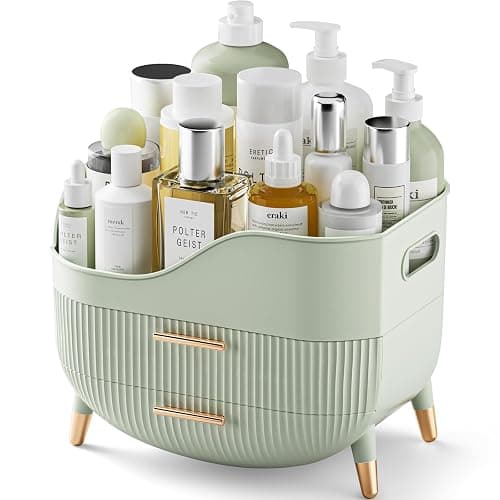 Pajiriona Makeup Organizer with Drawers,Skincare Organizer for Vanity,Storage Box with Handle,Large Cosmetic Display case for Dresser, Bathroom Countertop - Image 1