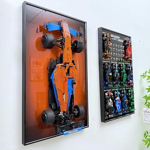 Display Wallboard Compatible with Lego Technic McLaren 42141 2022 Replica Race Car Display, Wall Frame Compatible with Lego Car Wall Mount Display Frame, Size:19.7 x 31.5 in (No Model!) thumbnail 2