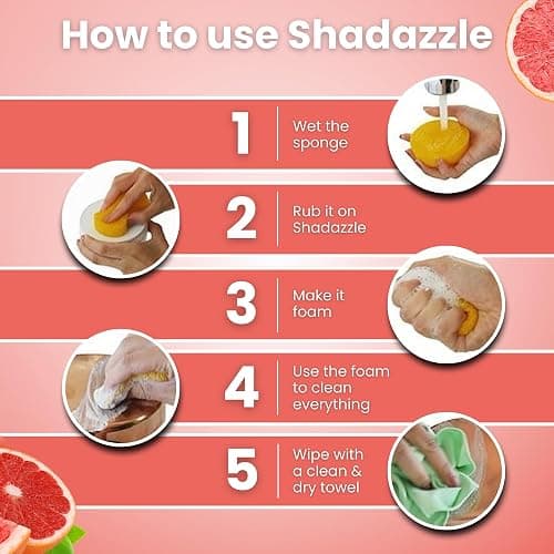 Shadazzle Natural All Purpose Cleaner and Polish – Eco friendly Multi-purpose Cleaning Product (1 Pack, Grapefruit) thumbnail 5