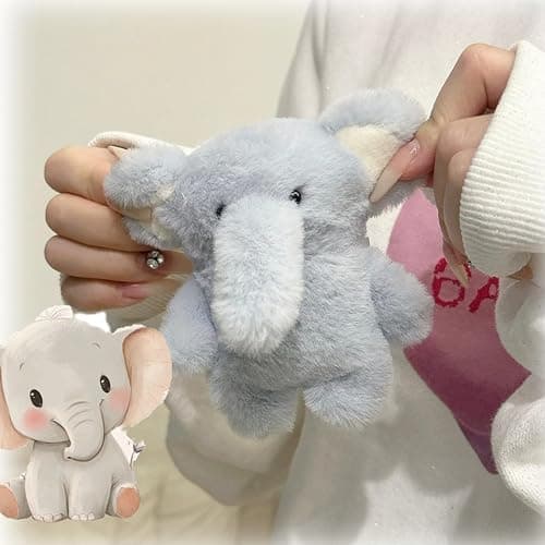 Elephant for Case,3D Cute Plush Earphone Protective,Fluffy Elephant Airpod,Fluffy for Pro Case Cute (for pro/pro 2) thumbnail 3