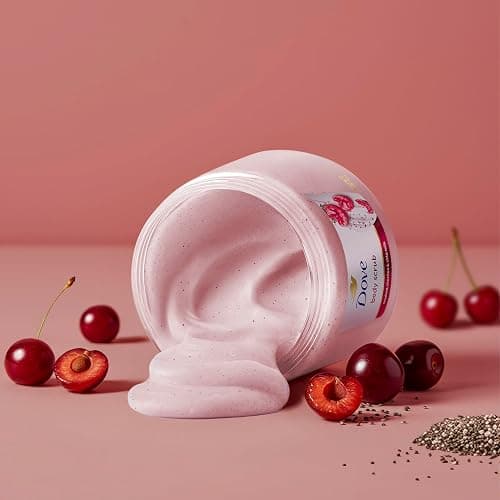 Dove Cherry & Chia Milk Body Scrub Exfoliates and Deeply Nourishes for Smooth, Radiant Skin 15 oz thumbnail 3