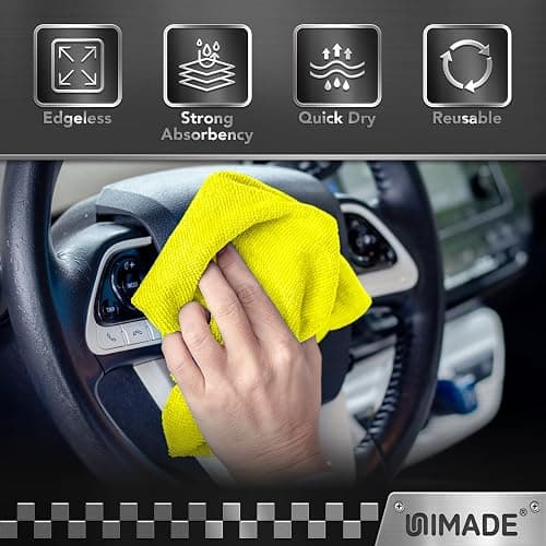 UNIMADE Microfiber Cleaning Cloth, 24 Pack Reusable Microfiber Towels for Cars Lint Free Cleaning Shop Towel Rags for Home Kitchen Automotive Bar Mechanic Restaurant Garage, 11"x 12", Multicolor thumbnail 6