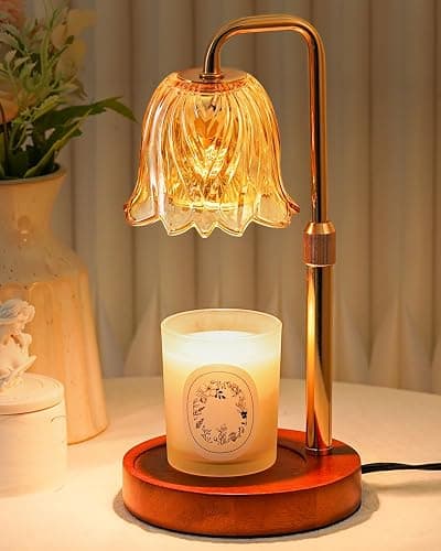 Flower Candle Warmer Lamp with Timer Dimmable, Candle Warming Lamp Height Adjustable, Birthday Gifts for Women Mom, Candles Warmer Light for Jar Candles, Christmas Gifts, House Warming Gifts New Home - Image 1