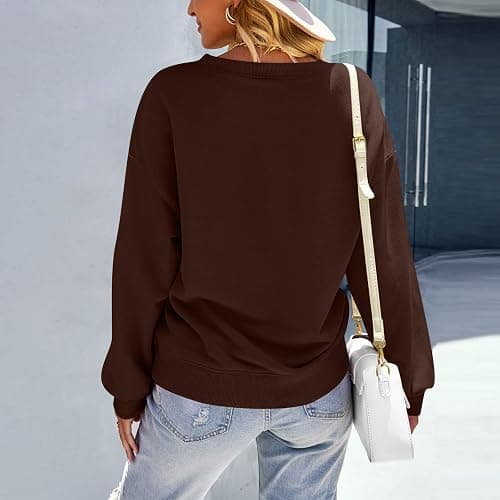 Jybuyye Sweatshirt for Women Casual Crew Neck Oversized Sweatshirt Long Sleeve Preppy Sweatshirts Fall Pullover Sweaters thumbnail 5