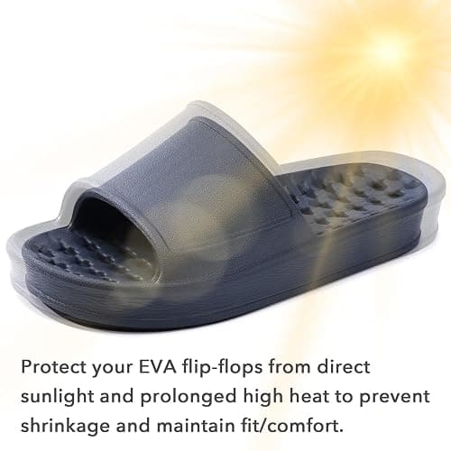 GETOEU Shower Shoes for Women and Men with Drain Holes Massage Slide Sandals Soft Cushioned Anti-Slip Pool Slides Comfort Thick Soled Waterproof Gym Shower Shoes Quick Drying Bathroom Spa Slippers thumbnail 5