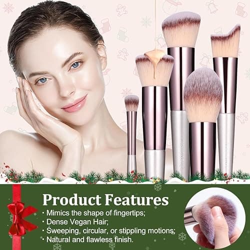 BS-MALL Makeup Brush Set 18 Pcs Premium Synthetic Foundation Powder Concealers Eye shadows Blush Makeup Brushes with black case thumbnail 4