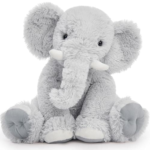 Toys Studio 19.6 Inch Stuffed Elephant Giant Plush Grey Elephant Stuffed Animal for Kids Gift for Girls Birthday Christmas Valentine's Day Themed Party Decorations - Image 1