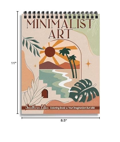 Minimalist Art Coloring Book Spiral Bound with Basic Abstract Design Aesthetic Shapes Simplicity Styles Hardcover Adult Color Pages for Women Seniors Girls to Relax Relieve Stress thumbnail 7