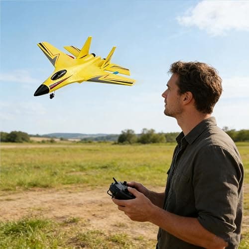 RC Airplane,Remote Control Plane,2 Channels Foam RC Planes Jet Wireless Toy,Fighter Toys Jet with Led Light and 360° Flip,Hobby RC Glider Aircraft for Beginners Teen and Adult(Blue) thumbnail 3