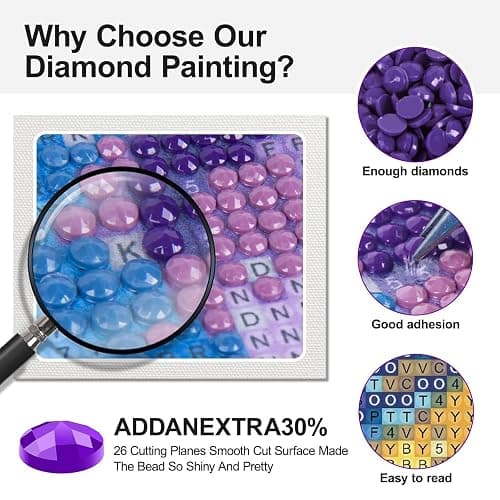 LEZHIJIA Diamond Art Kits for Adults, Diamond Painting Kits for Beginner | 5D DIY Diamond Dots Full Drill Crafts for Gem Art Dot Art for Adults Home Wall Decor for Teens Boys Girls 12x16 inch thumbnail 7