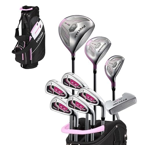 Precise AMG Complete Womens Golf Clubs Set, Includes Driver, Fairway, Hybrid, 6-PW Irons, Putter, Stand Bag, 3 H/C's, Golf Clubs Women Right Handed, Regular & Petite Sizes - Image 1