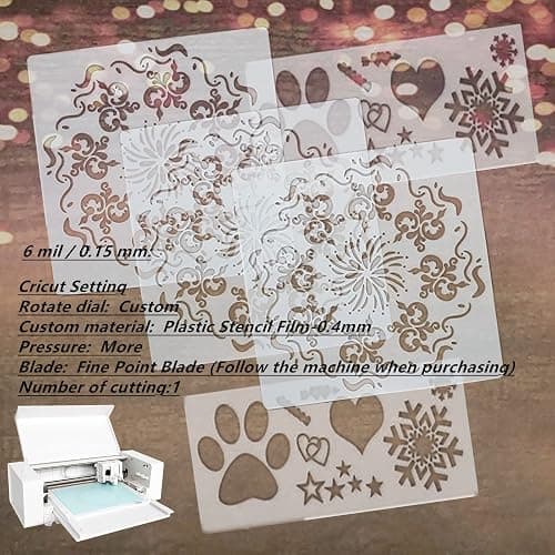BANLTRE 12 Pieces 6 mil Blank Template Material Stencils Mylar for Cutting Paper Clear Transparency Sheet 12 × 12 inch (12-6 mil) thumbnail 3