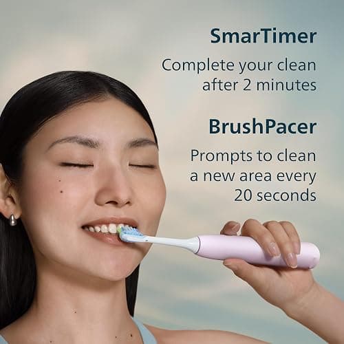 Philips Sonicare 6500 Series Electric Toothbrush - Next-Generation Sonicare Technology, Pressure Sensor, 9 Brushing Settings, SmarTimer, BrushPacer, 21-Day Runtime, Travel Case, Light Pink, HX7412/05 thumbnail 7