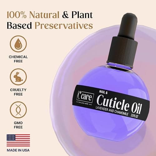 C CARE Lavender and chamomile Cuticle Oil For Nails - Repairs Cuticles Overnight - Moisturizes and Strengthens Nails and Cuticles - Dropper & Brush included - 2.5oz thumbnail 3