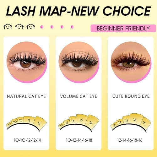 HEYWINK DIY Lash Extension Kit Volume Lash Clusters 40D+50D Individual Lashes Lash Clusters Kit Thick Eyelash Extension Kit Thin Band Lashes Cluster Lash Bond and Seal Tweezers(40D+50D 10-18MM Kit) thumbnail 5