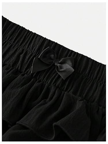 SOLY HUX Girl's Y2k Ruffle Mini Shorts Cute Bow Elastic Waist Layered Bloomers Skorts thumbnail 3
