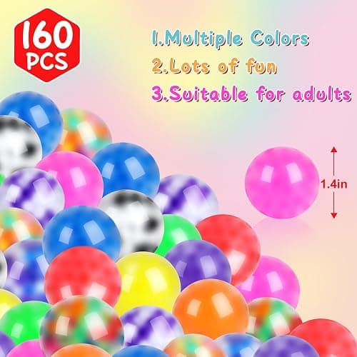 BESNEL 160 Pack Stress Balls for Adults, Bulk Squishy Ball, Stress Balls Set, Anti-Anxiety Easter Stress Relief Fidget Balls, Easter Basket Stuffers, Prize Box, Party Favors, Birthday Gifts thumbnail 2
