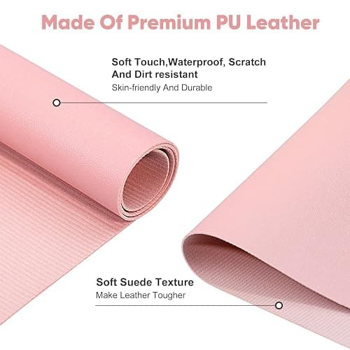 Subay Nail Art Table Mat, (MAT ONLY) Soft Microfiber PU Leather Nail Hand Rest for Nail Arm Rest Cushion, Foldable Nail Art Rest Pillow Manicure Pad Desk Mat - Pink thumbnail 3