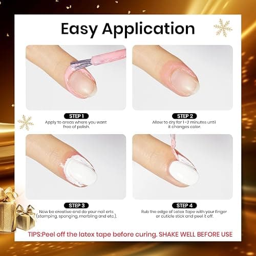 Beetles Liquid Latex for Nail 15ml - Peel off Nail Polish Cuticle Guard with Plastic Nail Care Stick Christmas Nails Design Air-Dry Liquid Latex Barrier for Protector Fingers thumbnail 5