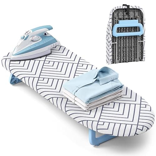 APEXCHASER Small Ironing Board Tabletop, Foldable mini Table top Iron Board | Flat folding for Travel, Heat Resistant Thick Cover, Portable & Lightweight, Easy Storage for College Dorms Apartment, 32x12 - Image 1