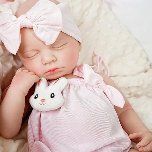 KUICEO Reborn Baby Dolls that Lifelike -18.5 inch Full Body Silicone Sleeping Baby Girl Handmade Face Realistic Body Details for Children Gift thumbnail 6