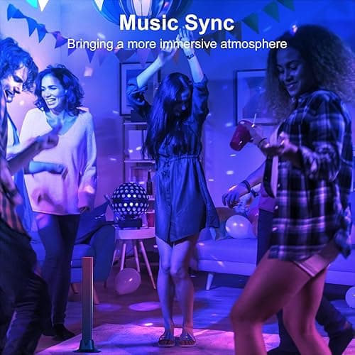 velted RGB Light Bar, Music Sync RGB IC LED Lights Bars, USB Powered Ambient Lighting, Remote Control Color Changing Gaming TV Backlight, 8 Dynamic Modes for PC Room Monitor Desk thumbnail 3