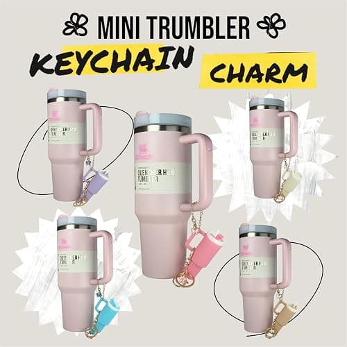 ERTUNA Mini Tumbler Keychain Accessories for Stanley Cup, 2 Way Cute Charms Chapstick Lip Balm Holder for Women Purse Handbag thumbnail 6