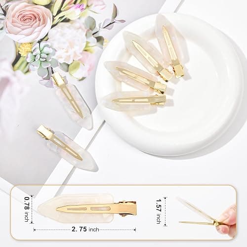 20PCS Bridesmaid Hair Clips No Bend Hair Clips Bridesmaid Hair Accessories Gifts Makeup White Creaseless Clips for Bride Women Girl(20Pcs/10Cards) thumbnail 2