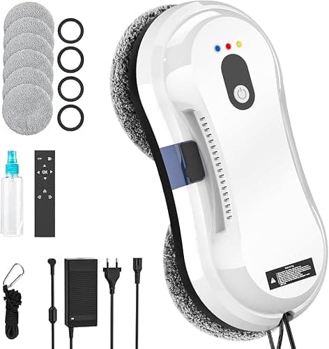 Lifellery Fensterputzroboter 5600Pa, Fensterputzroboter mit Sprühfunktion, Fensterreiniger Roboter mit Fernbedienung, 3 Reinigungswege, Intelligente Navigation und Kantenerkennungssystem thumbnail 2