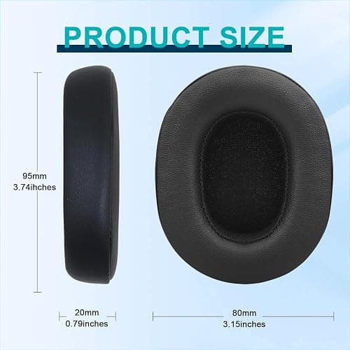 Replacement Ear Pads for Skullcandy Crusher Wireless/Evo/ANC Hesh 3/EVO/ANC, Headphones Ear Cushions, Headset Earpads, Ear Cups Cover-Black thumbnail 2