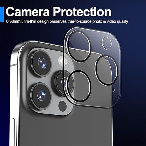 Ailun 3 Pack Screen Protector for iPhone 16 Pro [6.3 inch] + 3 Pack Camera Lens Protector with Installation Frame,Case Friendly Tempered Glass Film,[9H Hardness][Not for iPhone 16e/16/16 Plus/Pro Max] thumbnail 6