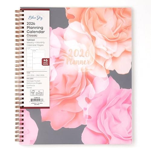 Blue Sky 2026 Weekly and Monthly Planner Calendar, January 2026 - December 2026, 8.5" x 11", Flexible Cover, Laminated Tabs, Durable Twin Wire Binding, Storage Pocket, Joselyn - Image 1