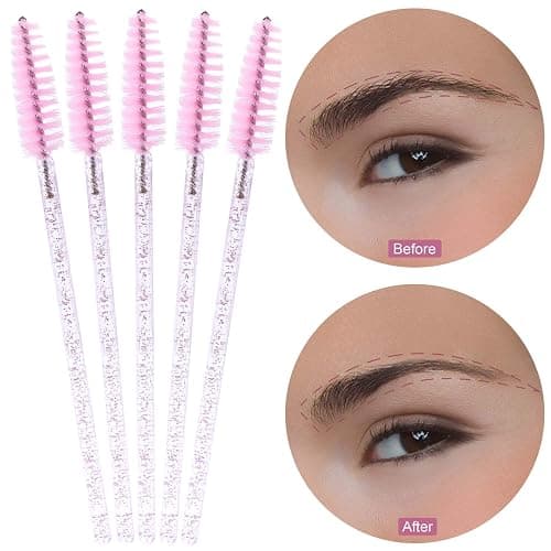 Tbestmax 500 Disposable Mascara Wands Eyelash Brush Spoolies for Eyebrow Eye Lash Extension Pink thumbnail 3