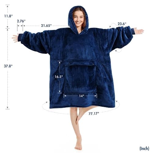 Narecte Cozy Oversized Blanket Hoodie Wearable Blanket Adults Soft Hooded Blanket Hoodie Birthday Gifts for Women Christmas thumbnail 3