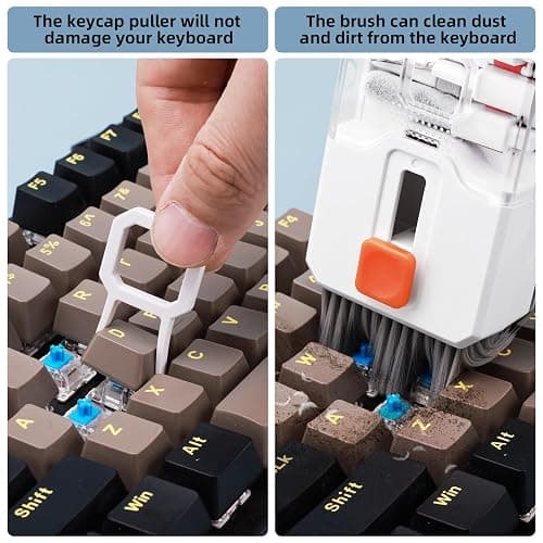 Keyboard Cleaning Kit Laptop Cleaner, 10-in-1 Computer Screen Cleaning Brush Tool, Multi-Function PC Electronic Cleaner Kit Spray for iPad iPhone Pro, Earbuds, Camera Monitor, All-in-one with Patent thumbnail 2